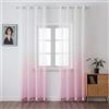 MIULEE Voile Tende Trasparenti con Occhielli Sfumato Verticale Tenda per Finestra per Soggiorno e Camera da Letto 2 Pannelli 140 x 215 CM Rosa