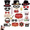Rainway Las Vegas - 25 accessori decorativi per foto - Casino decorativo per foto con barba, labbra e occhiali, perfetto per feste di Las Vegas Party, Casino Royal Theme Night Party & Fotoshooting Accessori
