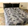 Seamar Copritutto Grande Rigato Stampato Kapuca 100% COTONE 210X240 CM Arredo Copriletto (Blu)