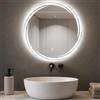 Shally Dogan Specchio Spirale da Parete con Led Dimmerabile a 3 Colori, Bianco Freddo, Caldo e Naturale, Accensione con Touch, Decorazione da Muro Design Moderno e Salvaspazio