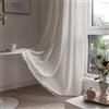 A.Monamour Tenda Interni Traslucido Semi Oscurante Boho Decorativo con Nappe a Righe Effetto Lino Tessuto Spesso Tende a Pannello Porta Finestra per Camera da Letto Soggiorno Cucina, 1 Pezzo, bianco