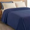 L'ANTICO ARCOLAIO - Copriletto Singolo Cotone Estivo Leggero 100% Cotone Piquet Traspirante, Coperta Estiva Utilizzabile come Telo Copridivano Granfoulard (Blu Scuro)