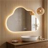 Bellanny Specchio Bagno con Luce - 80×50CM Specchi da Parete per Bagno Retroilluminato, 3000K-6500K Smart Led Mirror | Regolabile,Antiappannamento,Memoria,IP44, Specchiera per Casa Hotel Parrucchiere