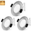 GeyouLux Set di 3 Faretti LED Soffitto 12V-24V DC, IP44 3000K Bianco caldo, 3W 300LM Faretti LED da Incasso per cartongesso, Foro 58-62mm Alluminio Faretti da incasso Nichel, Non dimmerabile