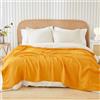 EMME Coperta in mussola di cotone, per letto king size, a strati, traspirante, coperta di garza morbida e leggera, per adulti (giallo senape, 274 x 229 cm)