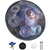 Elsebal Handpan D Minor 10-Note 440Hz Adult Steel Hand Drums(Gold) with Handpan Drum Bag, 2 Test Mallets, Hand Drum Stand,Music Note Stickers,Maintenance Oil and Wiping Cloth (Neutron Star 440hz)