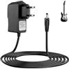 Quonex 9 V 1 A Adattatore di Alimentazione per Pedale di Chitarra, Caricabatterie per Boss PSA-120S, Roland, Tastiera Casio, Pedali Effetti, 1 m Alimentazione DC Centro Negativo 5,5 x 2,1 mm, Blocco di