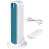 Kawiithn Ventilatore a Torre Senza Pale Ricaricabile, Mini Ventilatore da Tavolo Silenzioso con Telecomando, 3 Velocità, Oscillante Portatile USB per Scrivania, Camera e Ufficio