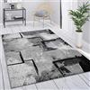 Paco Home Tappeto Grigio Salotto Vintage Pelo Corto Motivo Geometrico Astratto, Dimensione:160x230 cm, Colore:Grigio 7