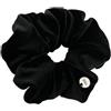 WOLMIK Elastici per capello in velluto, grandi e lussuosi, morbidi elastici per coda di cavallo, accessori per capello per ragazze, donne, signore (nero)