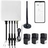 OWON Monitor di energia bidirezionale Tuya Wi-Fi a 1 o 3 fasi, monitor di alimentazione intelligente con 3 morsetti da 80 A, traccia elettricità in tempo reale, misurazione solare/netta