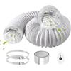 ComPDCVD Tubo Flessibile 150 mm 6m Ventilazione in PVC in Foglio Alluminio