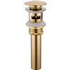 TRUSTMI Lavabo in ottone dorato spazzolato Lavello Rifiuti Modern Pop Up Click Clack Molleggio Plug scanalato con troppopieno