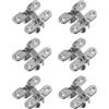 GEFONG 180 Gradi Mini Cerniera Scomparsa 45,5x12,5 mm per la Porta Dell'armadio Collegamento del Pannello Scatola di Legno Piccola Fai da te Cerniere in Zinco per Porte Pieghevoli Argento 6 Pezzi