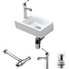 CROSS ZEBRA lavabo a parete in ceramica lavello rettangolare di piccole dimensioni con sifone per rubinetto bianco semplice ed elegante vaso dal design moderno facile per bagno WC WC (mano sinistra)