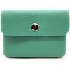 Lemasi Mini portafoglio in pelle made in Italy | vera pelle bovina | compatto 11 x 8,5 cm | 50 g leggero | 3 scomparti | bottone automatico | donna uomo | portamonete | portafoglio, menta, S, Minimalista