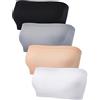 Blulu Reggiseno a Fascia da Donna, Senza Spalline, Senza Cuciture, Senza Imbottitura, 4 Pezzi, Nero, Bianco, Carne, Grigio, M