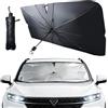 RCYHCY Parasole Auto, 140 X 78 cm Parasole Auto Parabrezza Ombrello per Auto Finestrino, Copriparabrezza Schermo Raggi UV, Ombrello Parasole Auto, Viene con Borsa di Conservazione, nero