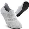 Sosenfer Pantofole morbide unisex - Pantofole fatte in casa antiscivolo, comode scarpe a piedi nudi per uomo e donna, per casa, bagno e hotel, 1341 Grigio Chiaro Hd, 46/47 EU