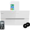 KKT KOLBE Cappa aspirante 90 cm/Cappa Cucina Inclinata/acciaio inossidabile/vetro bianco/WiFi/auto spegnimento/Illuminazione LED RGBW/Operazione di tocco / ECCO9005WM
