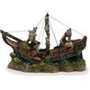 Amtra Deko Galeone su Rocce - Decorazione in Resina atossica per Acquari, Accessorio Ornamentale subacqueo, Decorativo rifugio nascondiglio, Dipinto a Mano, Dimensione 29 * 14,5 * 39,5 cm
