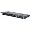 Gembird A-CM-COMBO9-02 gembird USB Typ-C 9-in-1 Kombi Adapter HUB+HDMI+DP+LAN grau