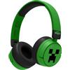 OTL Technologies Cuffie Wireless Minecraft Creeper Bambini Bluetooth 5.3 Verde