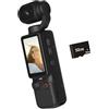 Hangsu Fotocamera compatta con obiettivo rotante con schermo da 1,9 pollici e memoria 32G progettata per ciclismo e videocamera per la documentazione del ciclismo