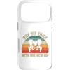 Funny Bionic Woman Hip Surgery Gifts Custodia per iPhone 17 Pro Un pulcino dell'anca con uno scheletro retrò tramonto dell'anca