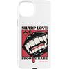 Goth Vampire Pop Art Dark Romance Horror Custodia per iPhone 15 Plus Sharp Amore Vampiro Zanne Labbra Gotico Halloween Spooky Babe
