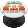 Funny Bionic Woman Hip Surgery Gifts Un pulcino dell'anca con uno scheletro retrò tramonto dell'anca PopSockets PopGrip Adesivo