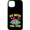Pink Flamingo Summer Co Custodia per iPhone 15 Plus Design con fenicottero rosa Go With The Flow