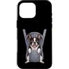 Boston Terrier Puppy Lover PS Custodia per iPhone 16 Pro Max Divertente cucciolo di Boston Terrier in un marsupio. amante dei cani