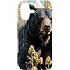 New Mexico Territory Symbols Gifts & Tee Custodia per iPhone 17 Orso colorato nero circondato da fiore Yucca New Mexico 4