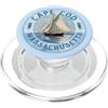 Cape Cod Marina and Boating Gear Cape Cod, Massachusetts, design vintage con barca a vela PopSockets PopGrip per MagSafe