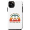Funny Bionic Woman Hip Surgery Gifts Custodia per iPhone 11 Pro Un pulcino dell'anca con uno scheletro retrò tramonto dell'anca