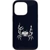 Funny Crab Tattoo Studio Crab Mood Socie Custodia per iPhone 13 Pro Accendino a forma di granchio fumante con sagoma retrò Tattoo Art