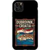 Dubrovnik Travel Art Studio Custodia per iPhone 11 Pro Max Dubrovnik, bandiera della Croazia, città vecchia, costiera, viaggio, grafico