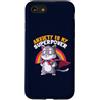 EduEly Studio Shop - Officially Licensed Custodia per iPhone SE (2020) / 7/8 Anxiety Is My Superpower - Simpatico gatto super eroe divertente