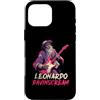 Halloween Retro 80s 90s Funny Art Lover Custodia per iPhone 16 Pro Max Leonardo Davinscream Zombie Suonare la Chitarra Italia Rinascimento