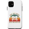 Funny Bionic Woman Hip Surgery Gifts Custodia per iPhone 11 Un pulcino dell'anca con uno scheletro retrò tramonto dell'anca