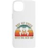Funny Bionic Woman Hip Surgery Gifts Custodia per iPhone 14 Plus Un pulcino dell'anca con uno scheletro retrò tramonto dell'anca