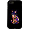 Artsy Feline Mosaic Studio Custodia per iPhone SE (2020) / 7/8 Midnight Mosaico Gatto Astratto Colore Block Art