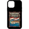 Dubrovnik Travel Art Studio Custodia per iPhone 12 mini Dubrovnik, bandiera della Croazia, città vecchia, costiera, viaggio, grafico