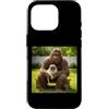 Bigfoot and Pug Backyard Candid Moment Custodia per iPhone 16 Pro Pug Sitting with Bigfoot Funny Dog Lover