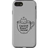 EduEly Studio Shop - Officially Licensed Custodia per iPhone SE (2020) / 7/8 Coffee Right Meow - Simpatico gattino minimalista in tazza da caffè EduEly