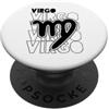Virgo Zodiac Astrological Sign Typograph Virgo Segno Zodiacale Astrologia Zodiaco Arte Tipografia PopSockets PopGrip Adesivo