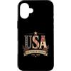 Freedom Floral Designs Custodia per iPhone 16 Plus Design floreale vintage USA per 250 anni di libertà 1776 2026