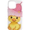 Cute Duck Ducky & Goose Gifts Custodia per iPhone 14 Pro Max Graziosa anatra con cappello a fiori rosa