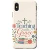 Teacher & Classroom Co. Custodia per iPhone X/XS Floreale Cristiano Insegnante Fede Classe Grazia Citazione